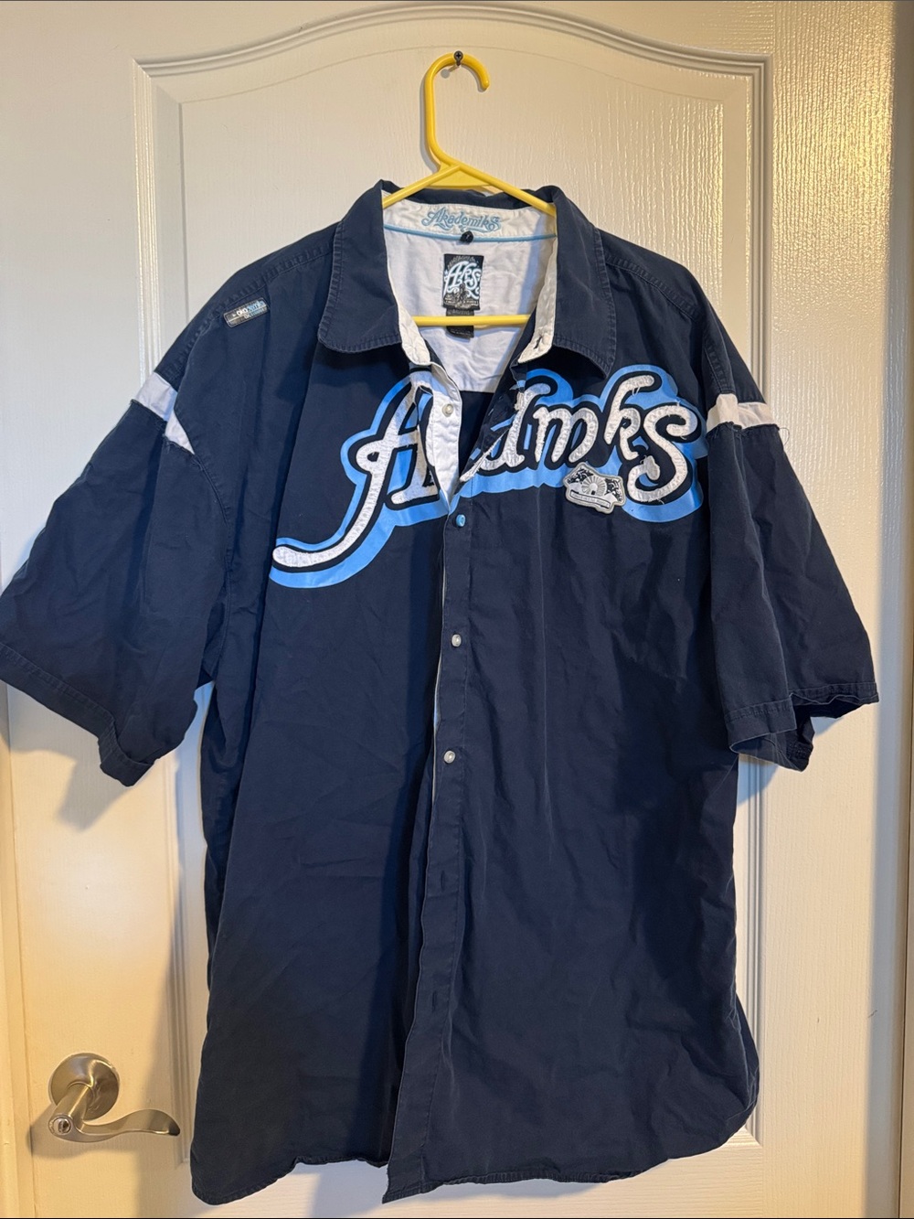 Akademiks Navy Shirt with Light Blue Embroidered Logo